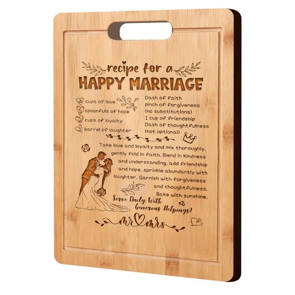 Engraved Bamboo Cutting Board Wedding Gift for Couple 2026 Bridal Shower