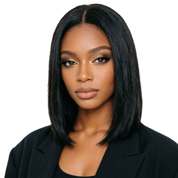 Brseilienne 12INCH Peruvian Glueless Full Frontal Wig Straight Bob Wig