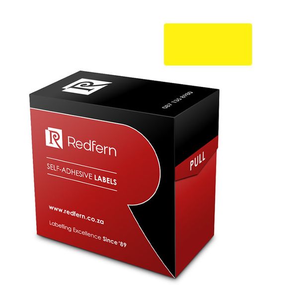 Redfern 19mm x 25mm Color Code Labels - Yellow 5's