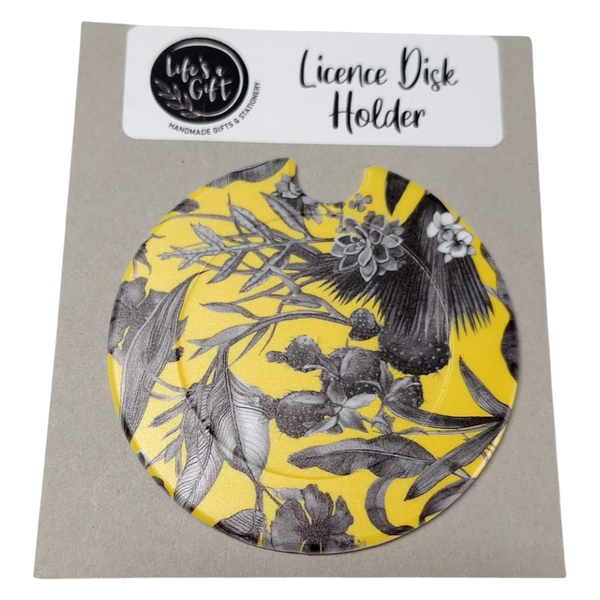 Licence Disk Holder - Yellow Bird