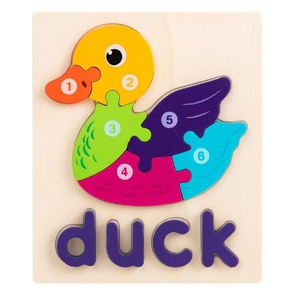 Duck Themed Vowel Puzzle - Multi-Colour