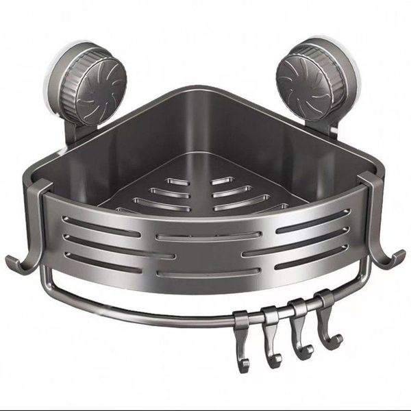 Corner Shower Caddy, Suction Cup Shelf, No Drilling, 2 Pack, Gray