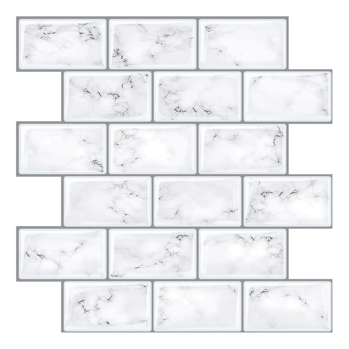 10 Sheet DIY Mosaic Tile Peel and Stick Backsplash 2.5mm HB108 Marble ...