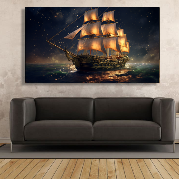 Canvas Wall Art - Majestic Galleon Abstract - IM0097