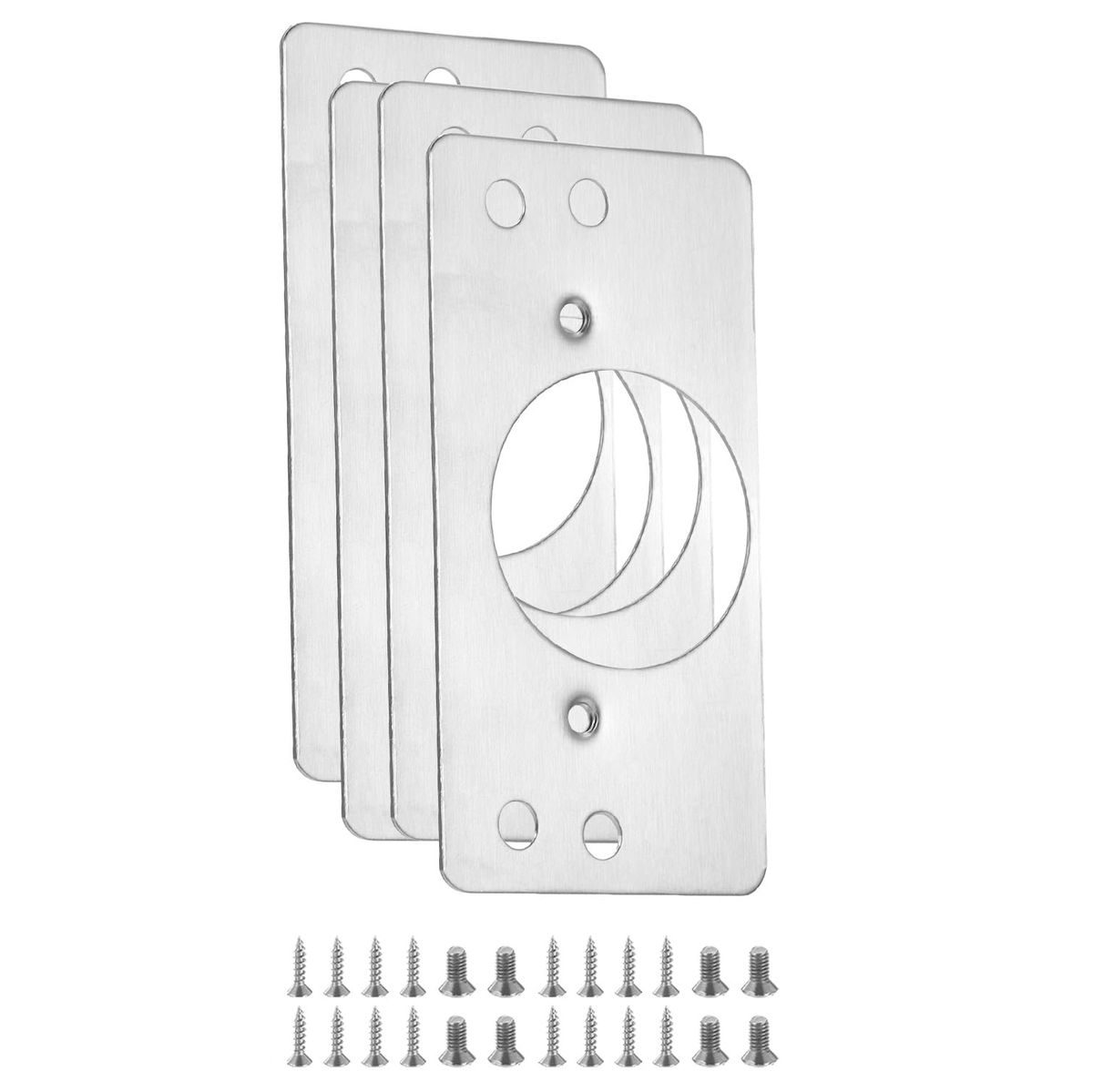 4Set - Stainless Steel Cabinet Door Hinge Repair Plates