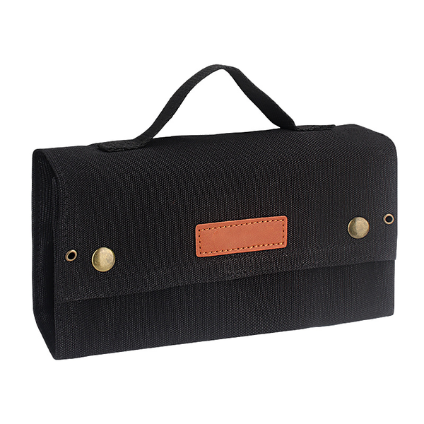 Portable Outdoor Camping Seasoning Bottle Storage Bag Canvas Bag - Black