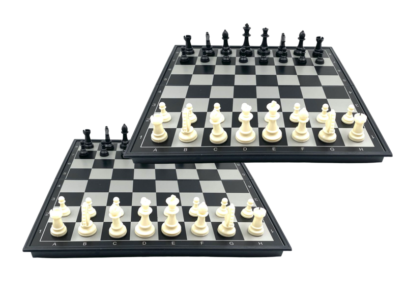 2 Magnetic Chess Sets - 15 Inches (each) - Foldable for Travel