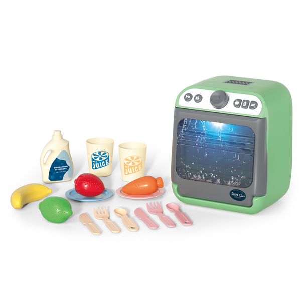 Pretend &amp; Play Dishwasher Set with Sound, Lights &amp; Accessories - Green