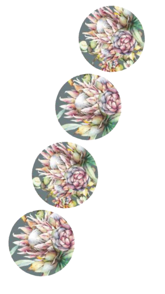 Lovely Wooden Coasters with Pink Proteas