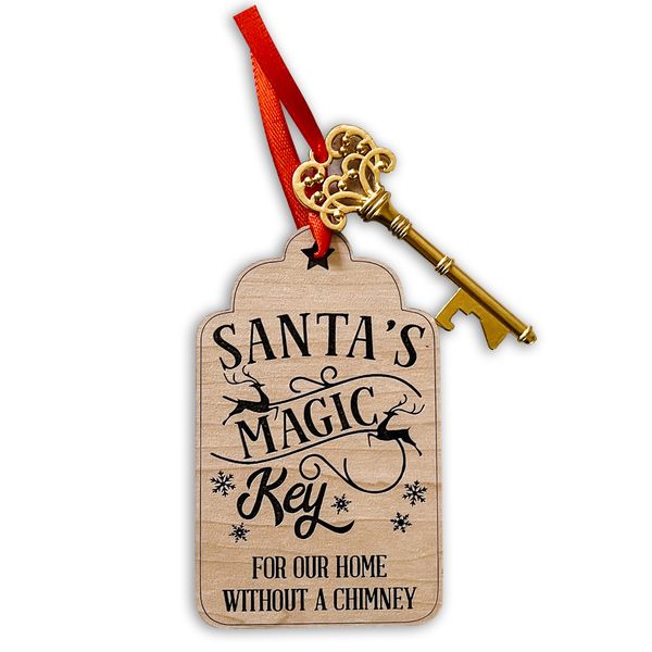 Santa's magic key laser engraved door tag