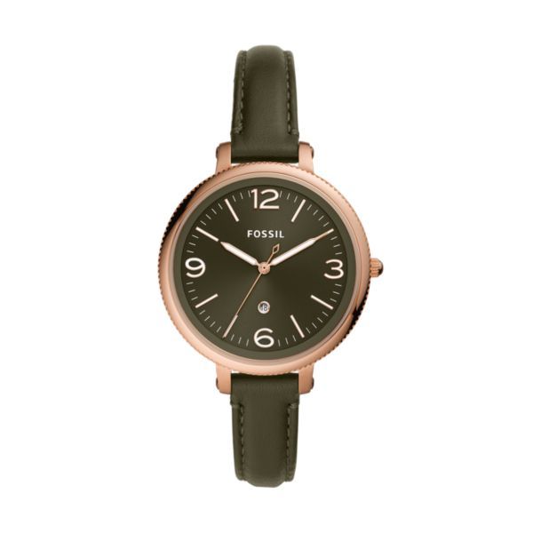 Fossil Womens Monroe Green Leather Watch-ES4944