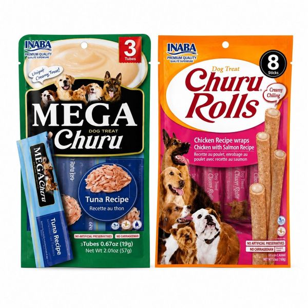 Mega Churu &amp; Churu Rolls Dog Treat Refill Kit for LickiMat