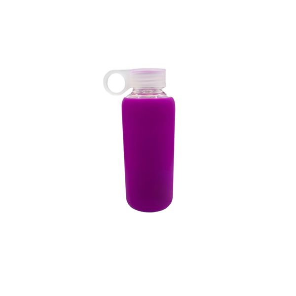 420ml Glass Water Bottle with Silicone Case - Leak-Proof and Eco-Friendly
