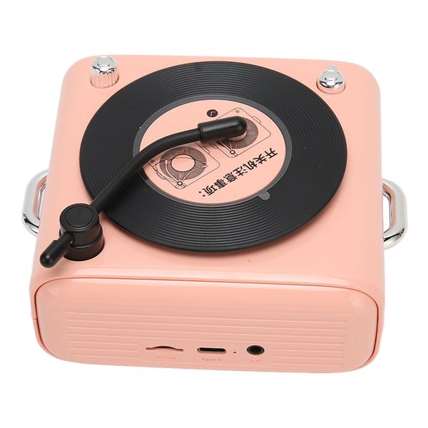 BT5.0 Speaker, Vinyl Record, Pink
