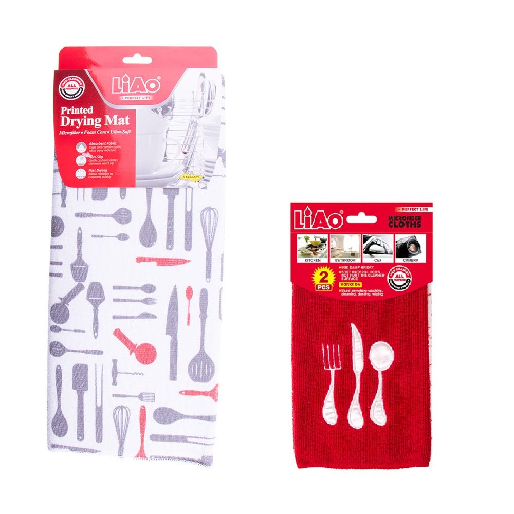FI Cutlery Design Dish Drying Mat + Microfiber Cloth Shop Today. Get