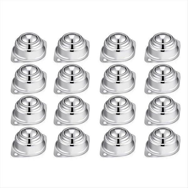 16 Pc Roller Ball Transfer Bearing Carbon Steel Round Compatible with None