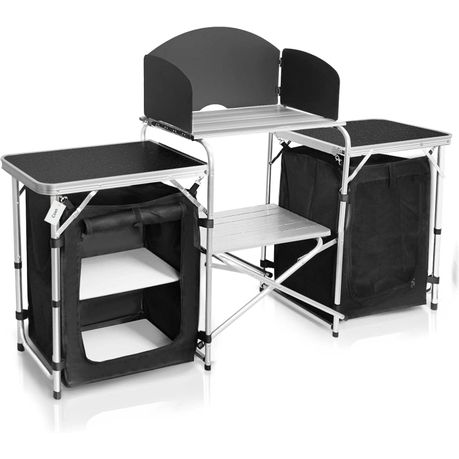 Coxn-Portable Camping Kitchen Table Foldable Outdoor Cooking StationStorage Image