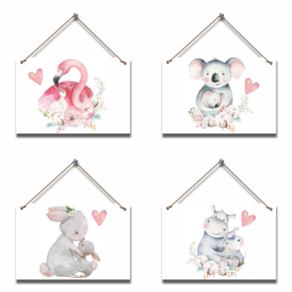 Imaginate - Baby Room Hanging Pictures - Mother &amp; Child Cuddles - 4 Piece