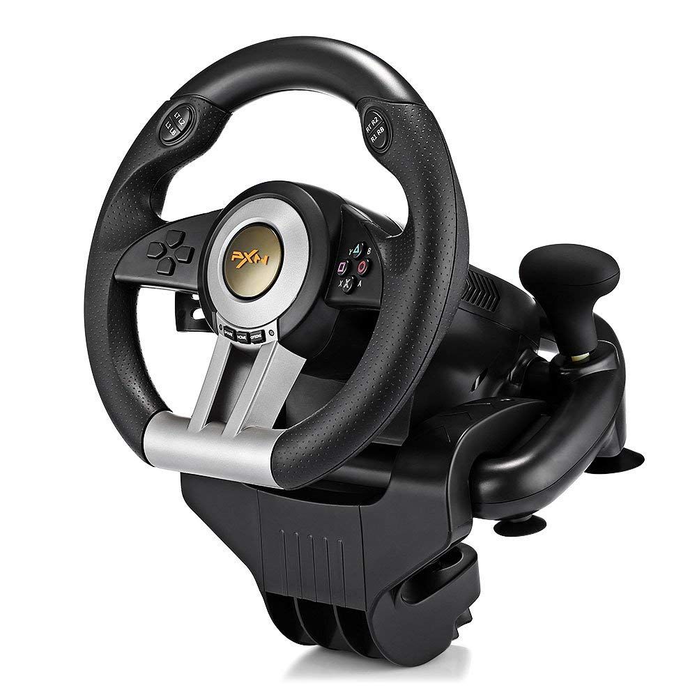 PXN V3II Racing Game Steering Wheel with Brake Pedal Motion Controller ...