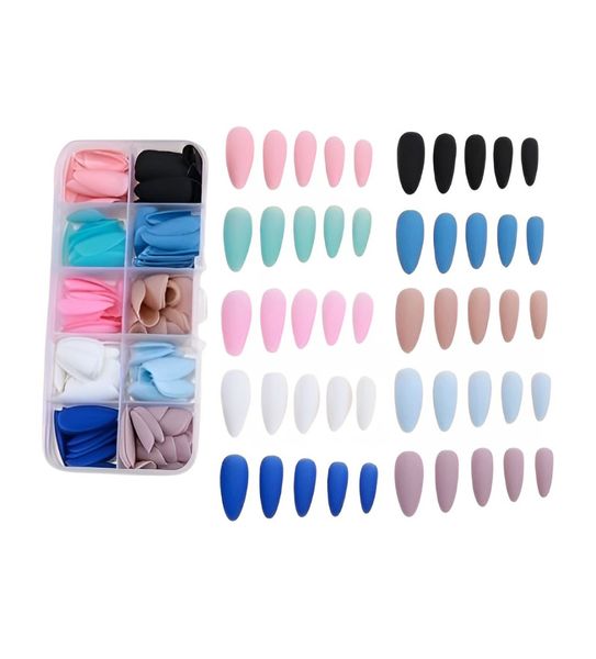 Artificial Nails 240-Piece Matte Meduim Almond Shape Full Cover Nail Tips