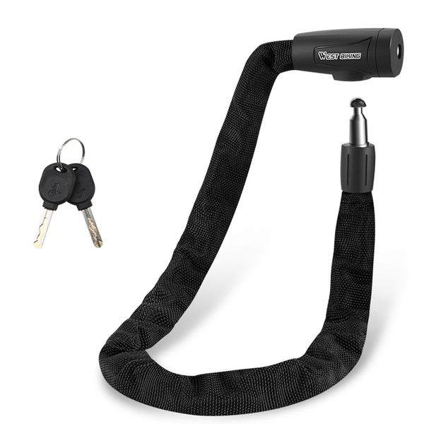 MTB Road Bike Safety Chain Lock With 2 Keys Outdoor Cycling Anti-theft