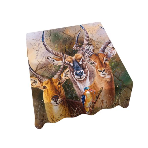 The Plains Waterbuck By Delene Lambert Square Tablecloth