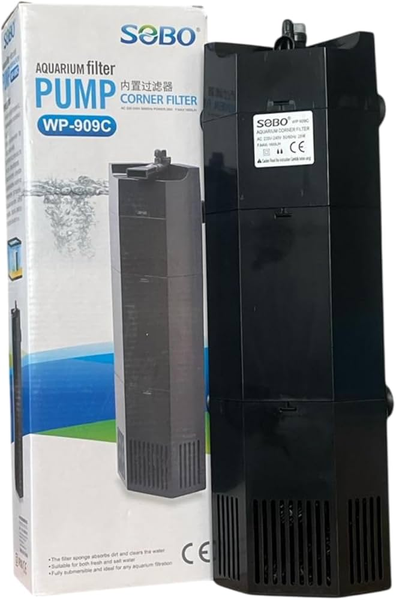 Sobo WP-909C Corner Aquarium Filter 28W 1600L/H 3-Stage Fresh &amp; Saltwater