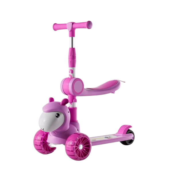 Alpaca Kids Scooter with Seat &amp; Light Up Wheels