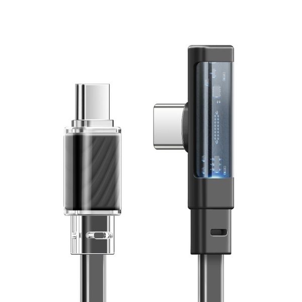 Mcdodo 65w USB C Type-C LED Fast Charging Cable 90 Degree Bend Flat Cable