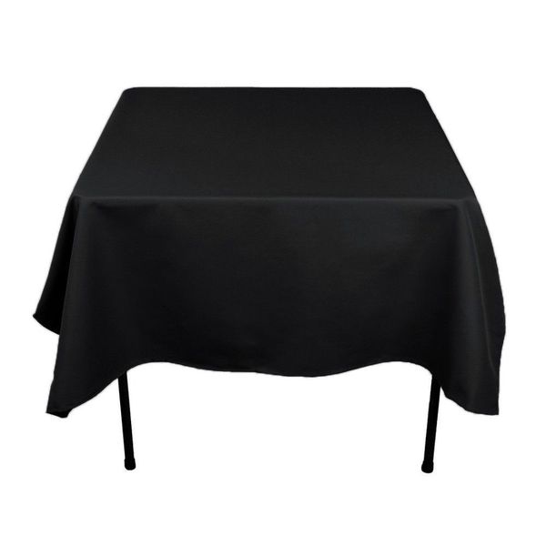 Square Polyester Black Tablecloth