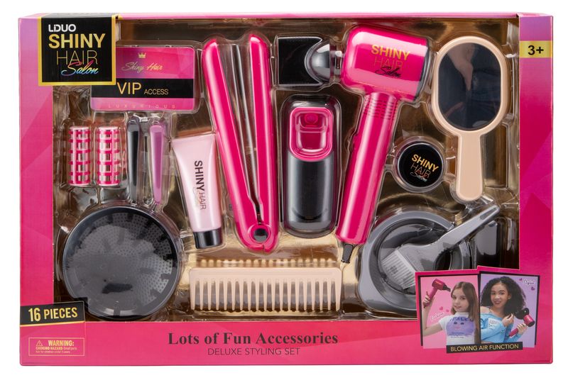 Liduo Hair Salon Deluxe Toy Hair Styling Set with Light &amp; Sound (16pcs)