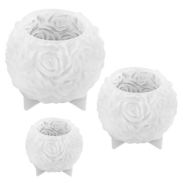 Mini Rose Ball Candle Epoxy Resin Mold - Set of 3