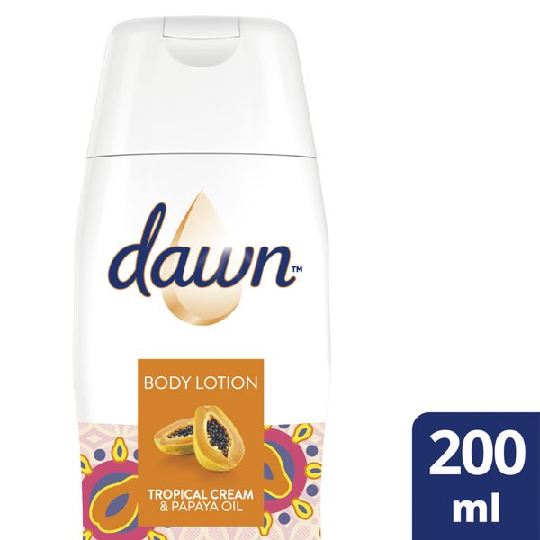 Dawn Tropical Cream and Papaya Oil Silky Body Lotion for Soft Skin 200ml