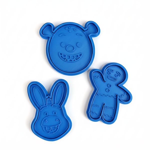 Shrek Cookie Cutter Set - 3 Piece, Medium Size (8 cm)