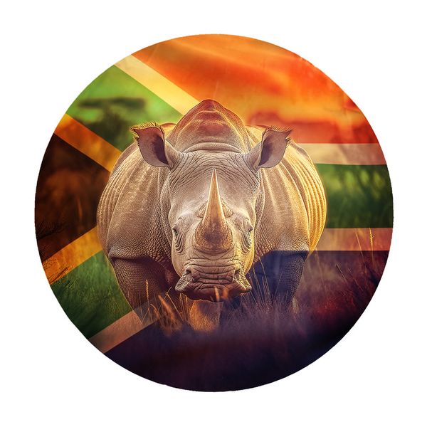 Rhino Afrika Round Tablecloth