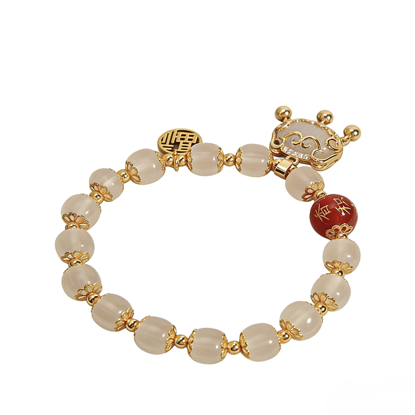 Women, Girls Stitch Closure Bangle - White-Yellow
