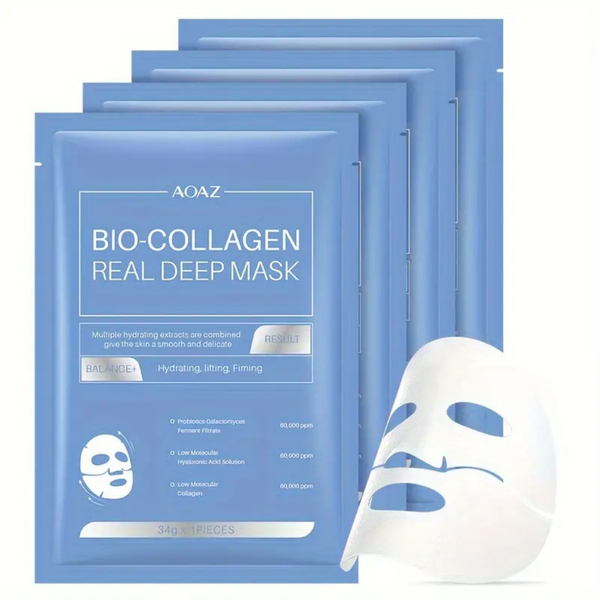 Bio-Collagen Hydrogel Overnight Mask - Blue 4 Pack