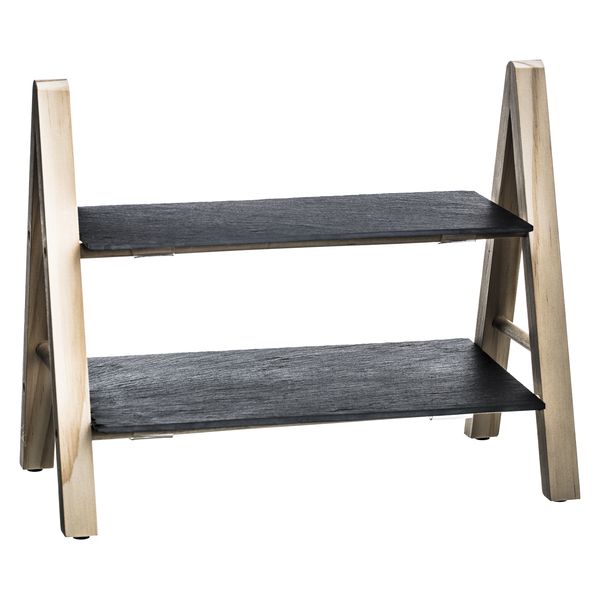 Secret &amp; Gourmet Bamboo &amp; Slate 2 Tier Server