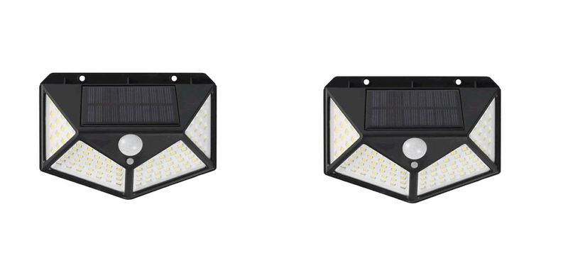 2PCS 100 LED Solar Motion Sensor Wall Light With 3 Modes-GD-177