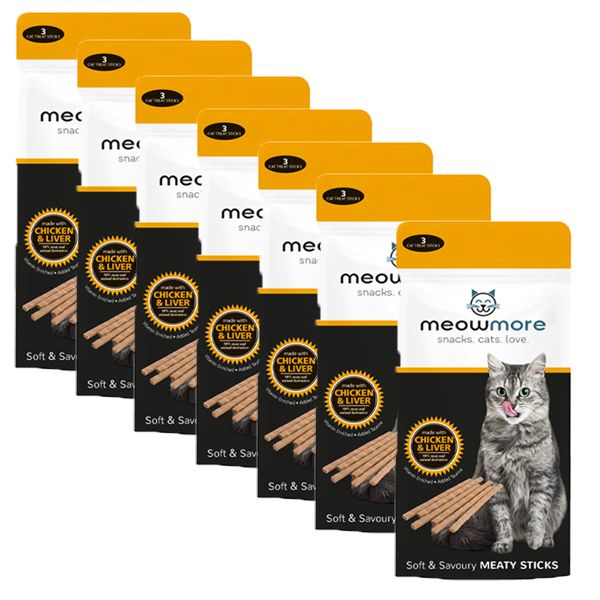 MeowMore Chicken &amp; Liver Meaty Sticks - 7 Pack