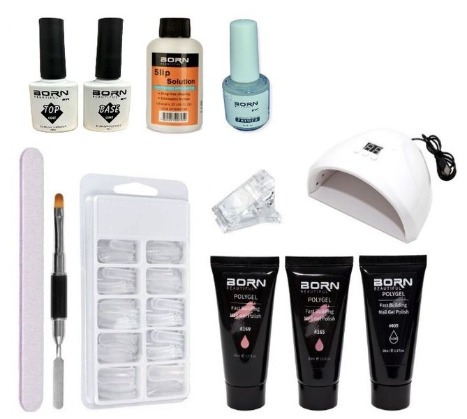 Born Beautiful Polygel Starter Kit - White Lamp