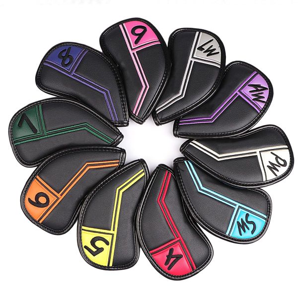 PVC beautifully embroidered digital golf iron head protective cover