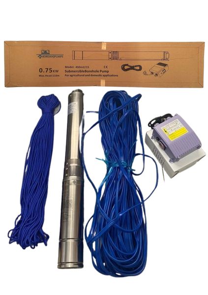 0.75KW Submersible Borehole Pump Combo Kit