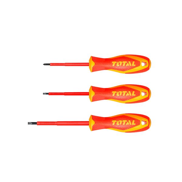 Total Tools Screwdriver Set Insulated Industrial 3Pcs (2 Sets)