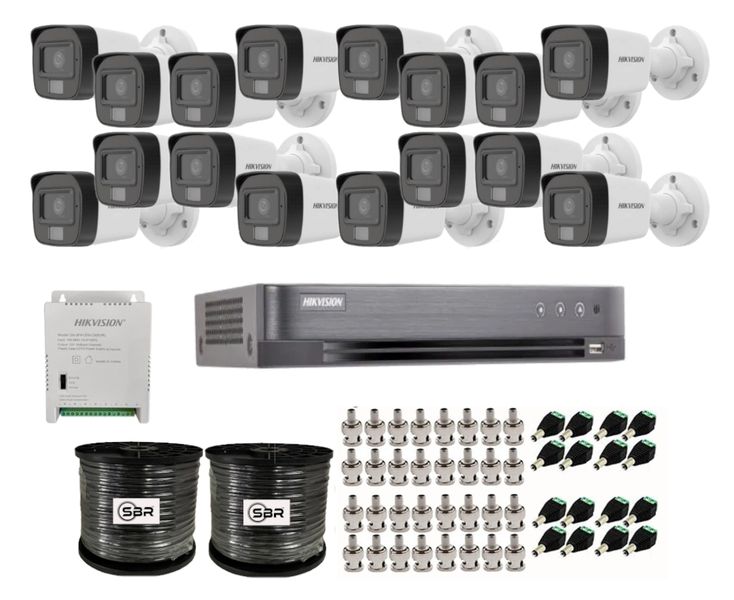 Hikvision 3K 5MP 16 Channel Smart Hybrid Light Audio Kit - No HDD