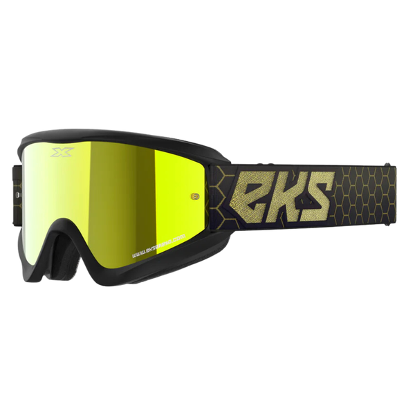 Eks Gox Flat Out Black/Gold Mirror Goggle image
