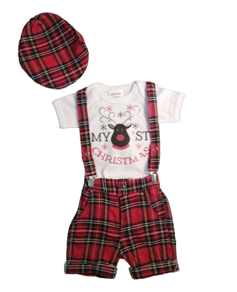 Little Leila - My 1st Christmas Suspender Set