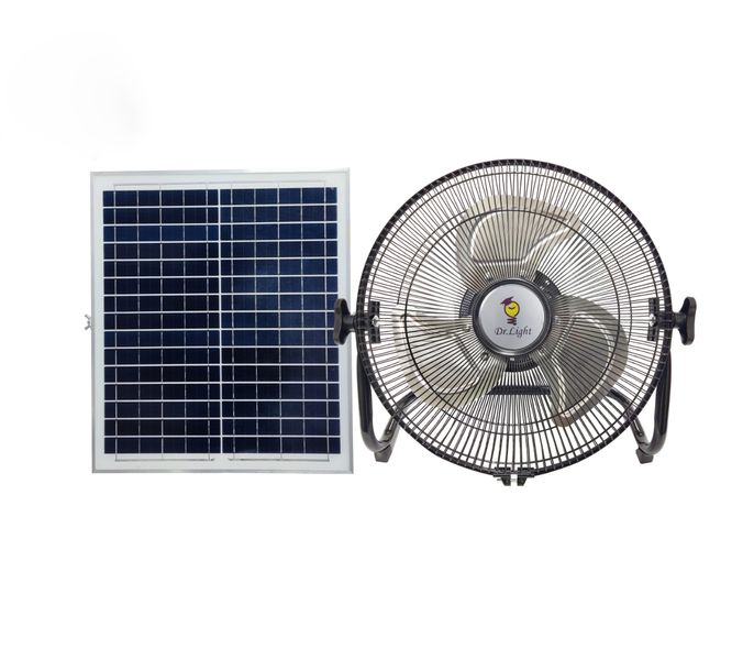 DrLight Rechargeable 12 Inch Solar Fan For Camping Industrial/ Household