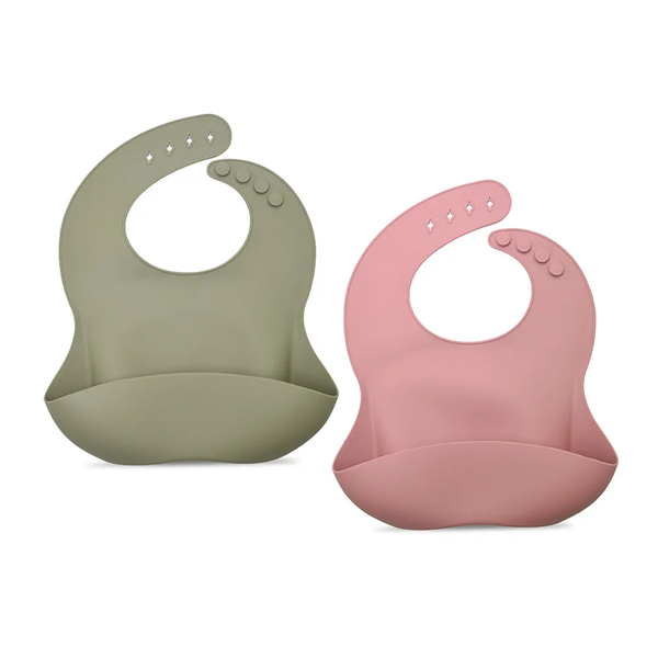 Little Luna Silicone Bucket Bib - 2 Pack