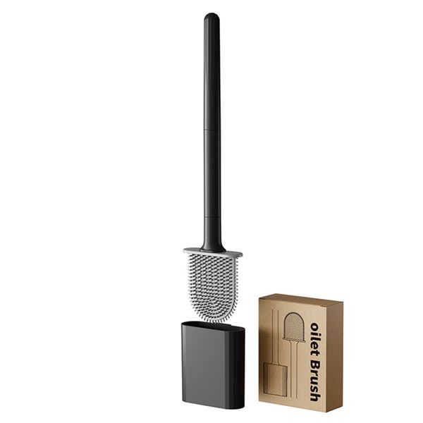 Plastic Oblong Toilet Brush &amp; Holder